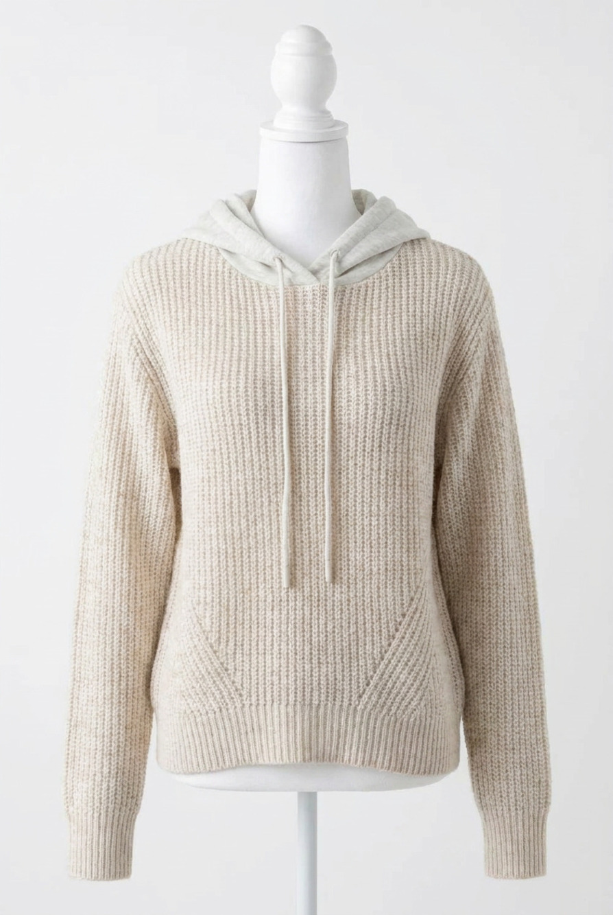 NEW SKIES ARE BLUE hana hooded sweater top in oat